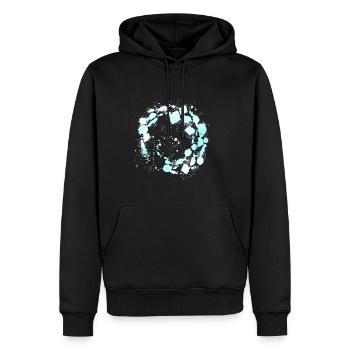 Schools of fish,fish,painting,blue,graffiti,rays - Men’s Premium Organic Hoodie - black - Front - Nico (187cm)