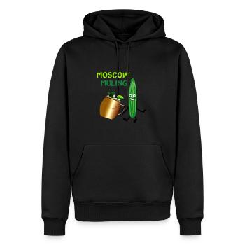moskow mule,cocktail,gurke,party,comic - Männer Premium Bio Hoodie - Schwarz - Vorne - Nico (187cm)