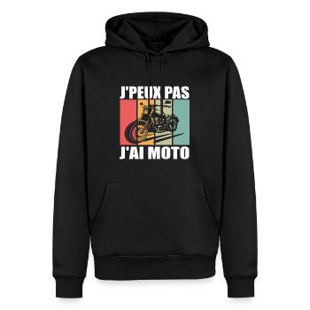 J'PEUX PAS J'AI MOTO - J'peux pas j'ai moto - Sweat à capuche Premium bio Homme - noir - Devant - Nico (187cm)