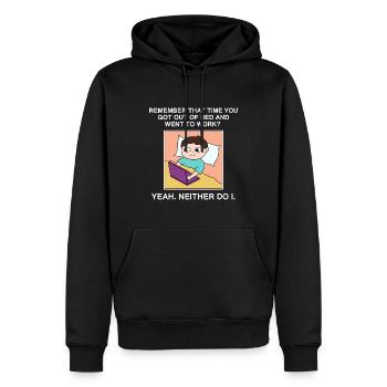 Arbeit aus dem Bett Design für stolze Pinoys - Männer Premium Bio Hoodie - Schwarz - Vorne - Nico (187cm)