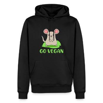 Design de souris pour les fiers végétaliens - Sweat à capuche Premium bio Homme - noir - Devant - Nico (187cm)