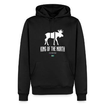Suède - Roi du Nord - Sweat à capuche Premium bio Homme - noir - Devant - Nico (187cm)