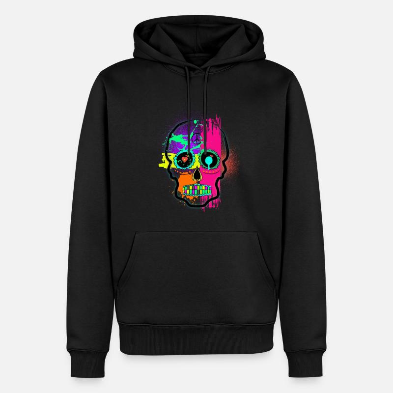 tête de mort graffiti - Sweat à capuche Premium bio Homme - undefined