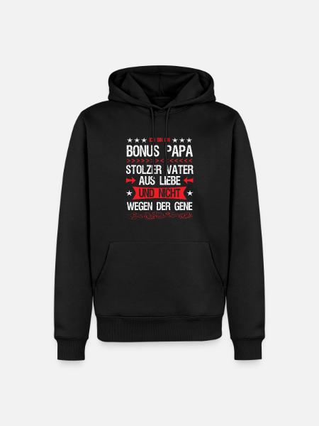 Bonus Papa Stiefvater Ziehvater Liebe Geschenk - Männer Premium Bio Hoodie - Schwarz