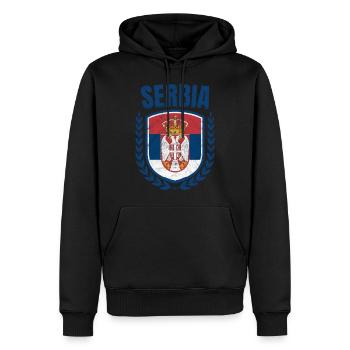 Serbien - Männer Premium Bio Hoodie - Schwarz - Vorne - Nico (187cm)
