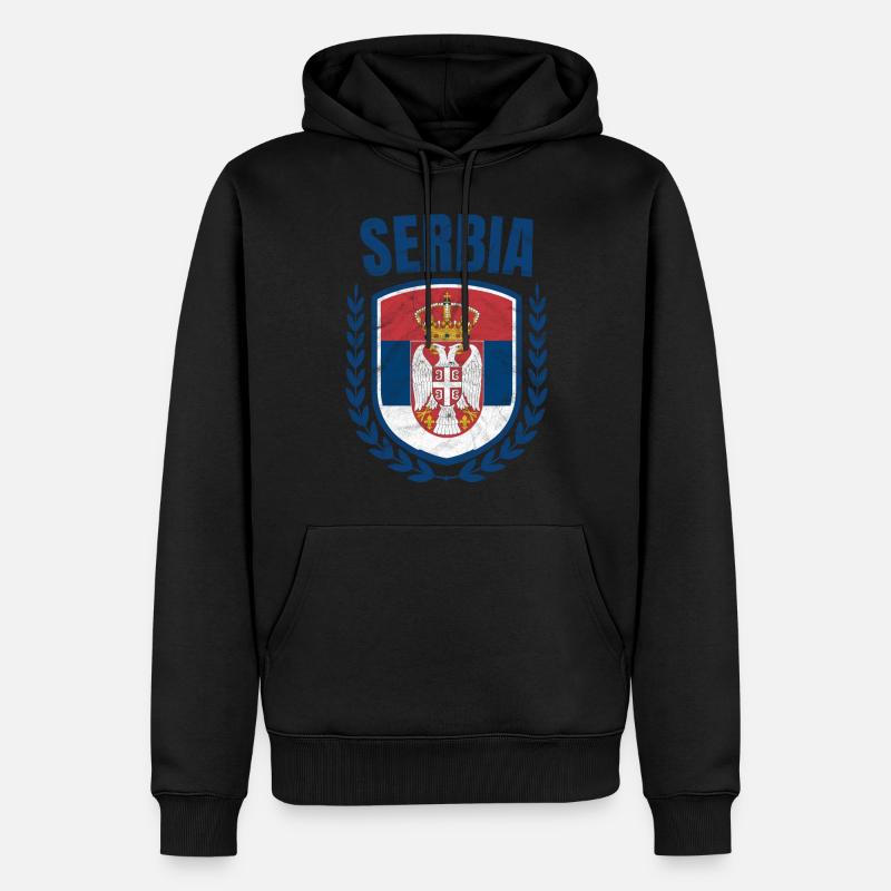Serbien - Männer Premium Bio Hoodie - Schwarz