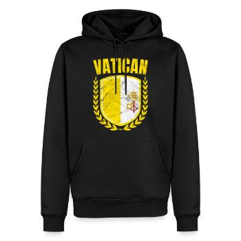 Vatikan - Männer Premium Bio Hoodie - Schwarz - Vorne - Nico (187cm)