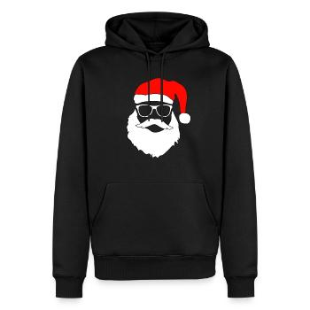 Cool Santa wears Sunglasses at Night Nikolaus XMAS - Männer Premium Bio Hoodie - Schwarz - Vorne - Nico (187cm)