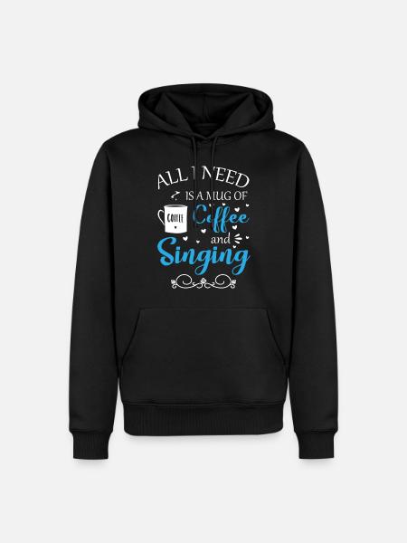 Singer Choir Musicians Singing Lessons - Men’s Premium Organic Hoodie - black