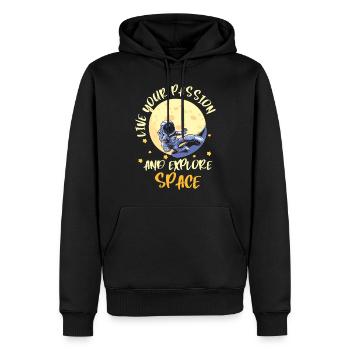 Space Shuttle Schwerelos Stern Planet - Männer Premium Bio Hoodie - Schwarz - Vorne - Nico (187cm)