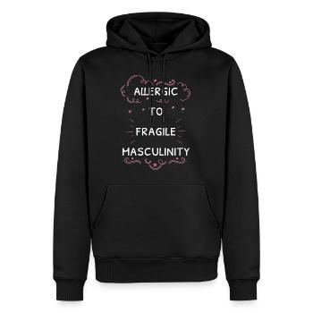 Allergic To Fragile Masculinity I - Men’s Premium Organic Hoodie - black - Front - Nico (187cm)