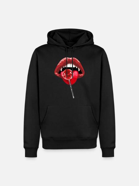 SÜßES ODER SAURES - Männer Premium Bio Hoodie - Schwarz