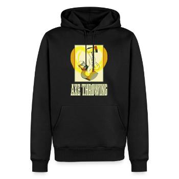 Axe Throwing Axe Throwing Axe Throwing Sport Double Axe - Men’s Premium Organic Hoodie - black - Front - Nico (187cm)