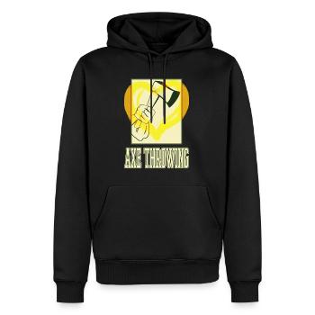 Axe Throwing Axe Throwing Axe Throwing Sport Double Axe - Men’s Premium Organic Hoodie - black - Front - Nico (187cm)