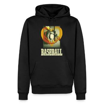 Baseball Ball Handschuh Schläger Vintage Retro - Männer Premium Bio Hoodie - Schwarz - Vorne - Nico (187cm)