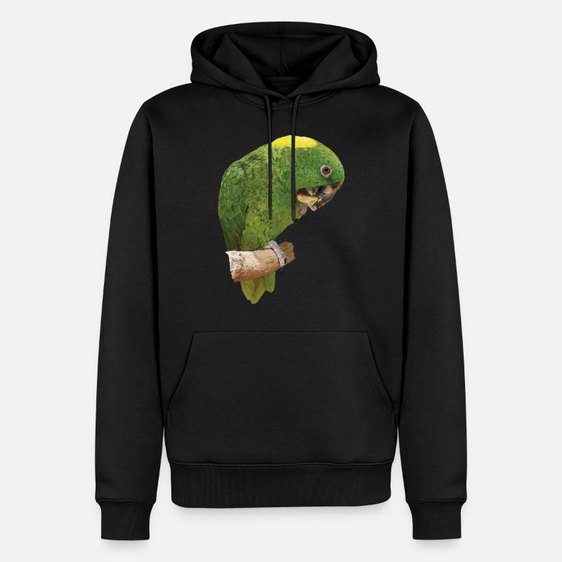 Le perroquet à nuque jaune - Sweat à capuche Premium bio Homme - noir