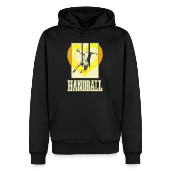 Handball Handballspieler Handballer Herz Vintage - Männer Premium Bio Hoodie - Schwarz - Vorne - Nico (187cm)