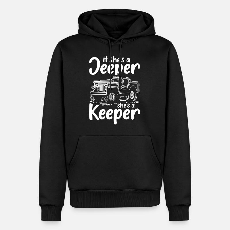 Jeeper et Keeper - Sweat à capuche Premium bio Homme - noir
