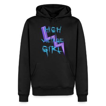 Hochspannungs-Mädchen - Männer Premium Bio Hoodie - Schwarz - Vorne - Nico (187cm)
