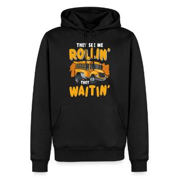 Bus Beruf Arbeit Transport - Männer Premium Bio Hoodie - Schwarz - Vorne - Nico (187cm)