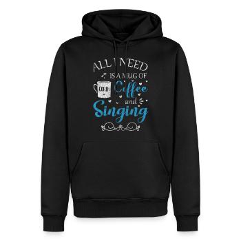 Musik Melodie Stimme Mikrofon - Männer Premium Bio Hoodie - Schwarz - Vorne - Nico (187cm)