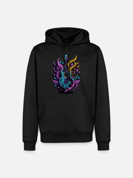 Graffiti Guitar - Männer Premium Bio Hoodie - Schwarz