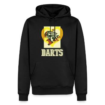Fléchettes, jeu de fléchettes, jeu de fléchettes, fléchettes, joueurs de fléchettes - Sweat à capuche Premium bio Homme - noir - Devant - Nico (187cm)
