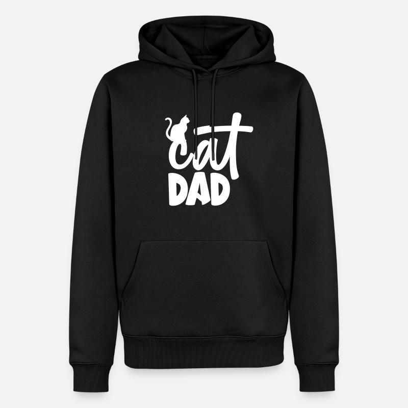 Papa chat - Sweat à capuche Premium bio Homme - noir