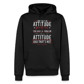 Problème? Humour noir sarcasme - Sweat à capuche Premium bio Homme - noir - Devant - Nico (187cm)
