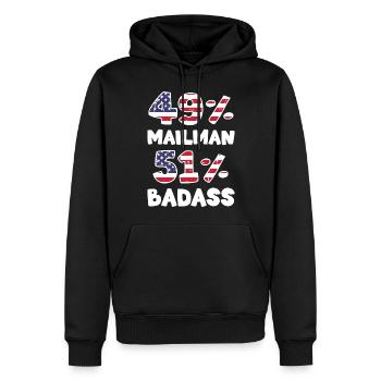 Post Briefzusteller Pakete - Männer Premium Bio Hoodie - Schwarz - Vorne - Nico (187cm)