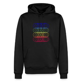 Bunte Kreise Lifestyle Geschenkidee - Männer Premium Bio Hoodie - Schwarz - Vorne - Nico (187cm)