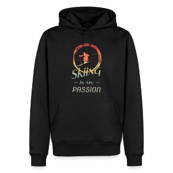skiing - ski - ski fahren - Männer Premium Bio Hoodie - Schwarz - Vorne - Nico (187cm)