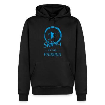 skiing is my passion - Männer Premium Bio Hoodie - Schwarz - Vorne - Nico (187cm)