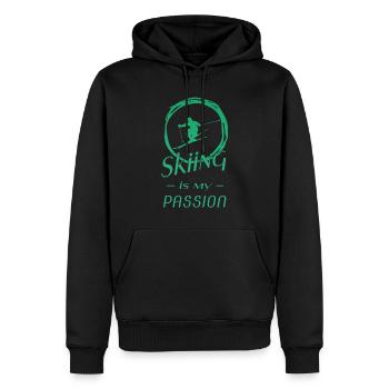 Ski - Ski fahren - Skiing - Männer Premium Bio Hoodie - Schwarz - Vorne - Nico (187cm)