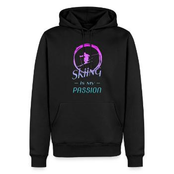 skiing - Männer Premium Bio Hoodie - Schwarz - Vorne - Nico (187cm)
