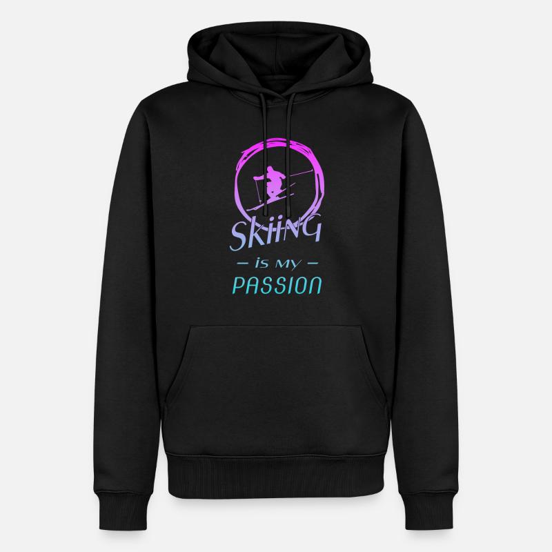 skiing - Männer Premium Bio Hoodie - Schwarz