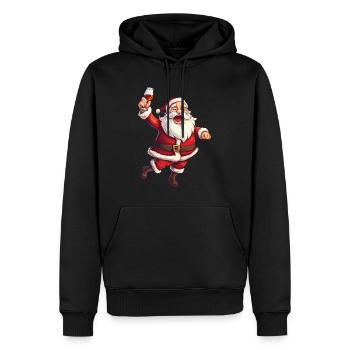 Santa Claus Alcohol Beer Mulled Wine Liquor Cheers - Men’s Premium Organic Hoodie - black - Front - Nico (187cm)