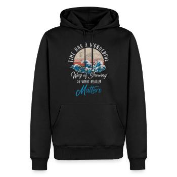 Uhr Leben Kunst - Männer Premium Bio Hoodie - Schwarz - Vorne - Nico (187cm)