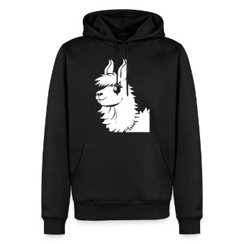 Lustige Lama Silhouette Freche lustige Lamas - Männer Premium Bio Hoodie - Schwarz - Vorne - Nico (187cm)