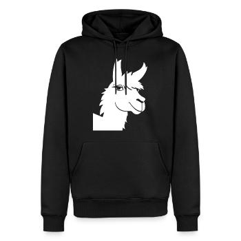 Lama Drôle Silhouette Effronté Amusant Lamas - Sweat à capuche Premium bio Homme - noir - Devant - Nico (187cm)