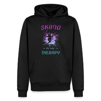Skifahren - Männer Premium Bio Hoodie - Schwarz - Vorne - Nico (187cm)