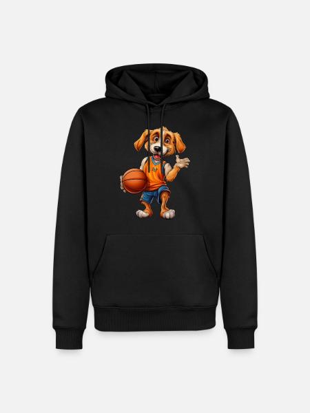 Dog basketball player - Men’s Premium Organic Hoodie - black
