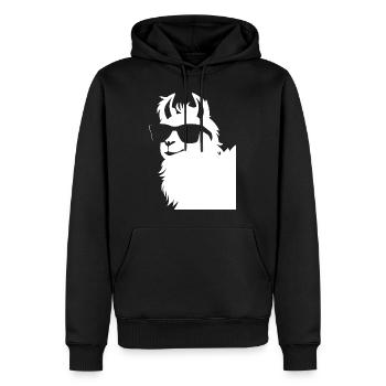Lama drôle portant des lunettes de soleil Lamas cool - Sweat à capuche Premium bio Homme - noir - Devant - Nico (187cm)