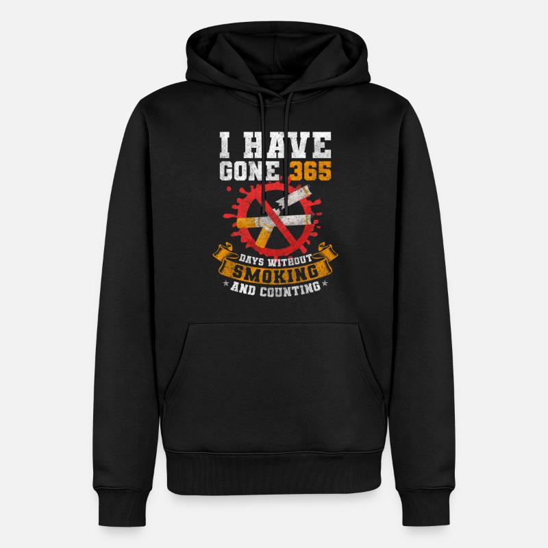 Nichtraucher Kippe Glimmstengel - Männer Premium Bio Hoodie - Schwarz