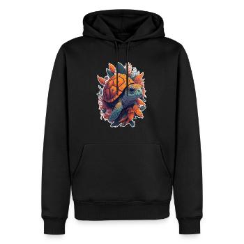 Motif Floral Tortue - Sweat à capuche Premium bio Homme - noir - Devant - Nico (187cm)