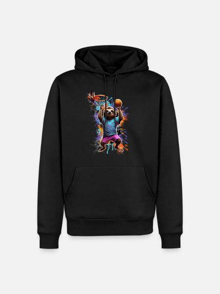 Sloth Basketball Basketball Player - Men’s Premium Organic Hoodie - black