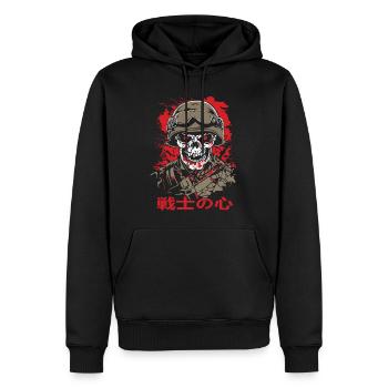 Evil Soldier - Männer Premium Bio Hoodie - Schwarz - Vorne - Nico (187cm)