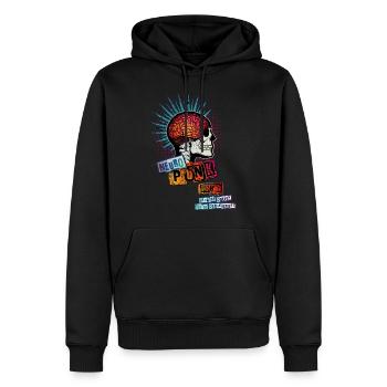 TDAH = NEUROPUNK (imprimé combiné) - Sweat à capuche Premium bio Homme - noir - Devant - Nico (187cm)