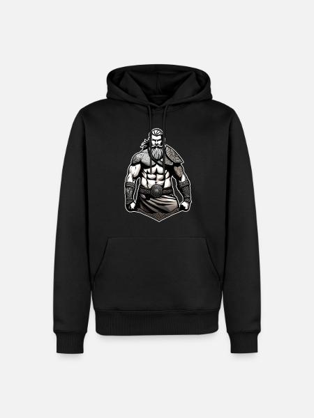 Stolzer Wikinger Krieger Germane - Männer Premium Bio Hoodie - Schwarz