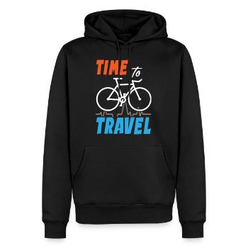 Time To Travel Bike - Männer Premium Bio Hoodie - Schwarz - Vorne - Nico (187cm)